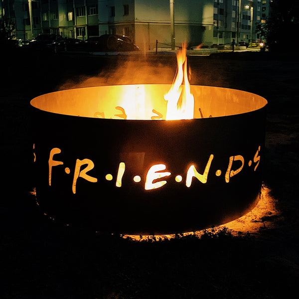 Personalized Heavy Duty Fire Pit Ring, Custom Backyard Fire Ring, Your Family Name Outdoor Metal Fire Pit, Nature Patio Fire, Steel Fire Pit