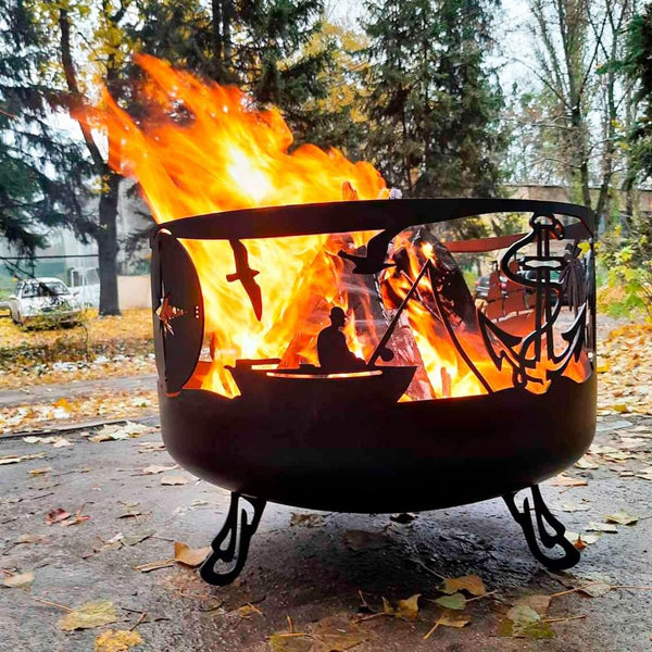 Nautical outdoor fire pit