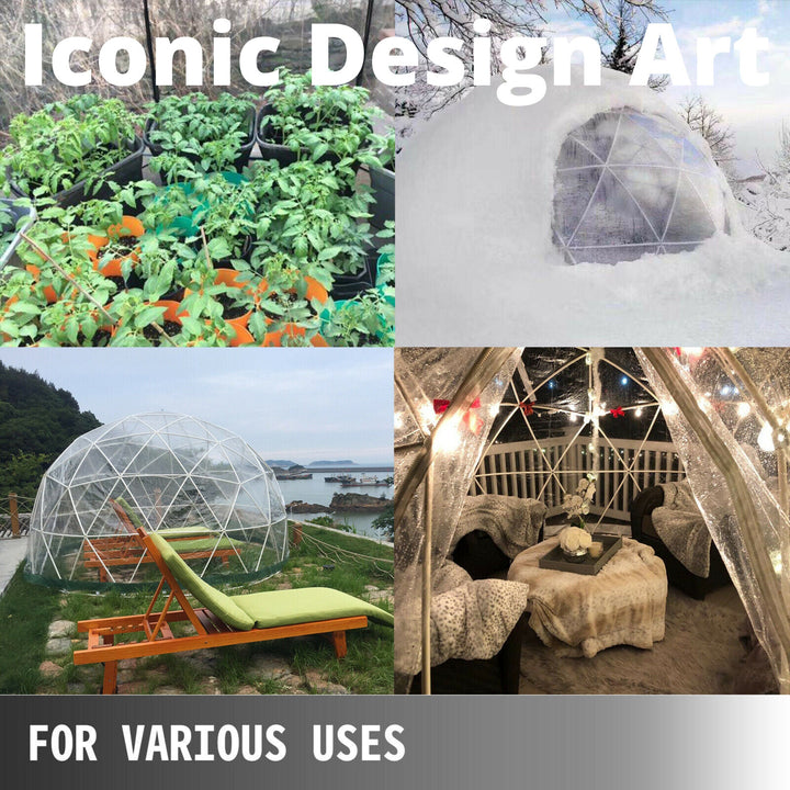 Garden Dome Tent 9.5ft, Full Transparent Waterproof Greenhouse, PVC Garden Igloo, Geodesic Dome Kit, Wedding Restaurant, Bubble Tent Kit