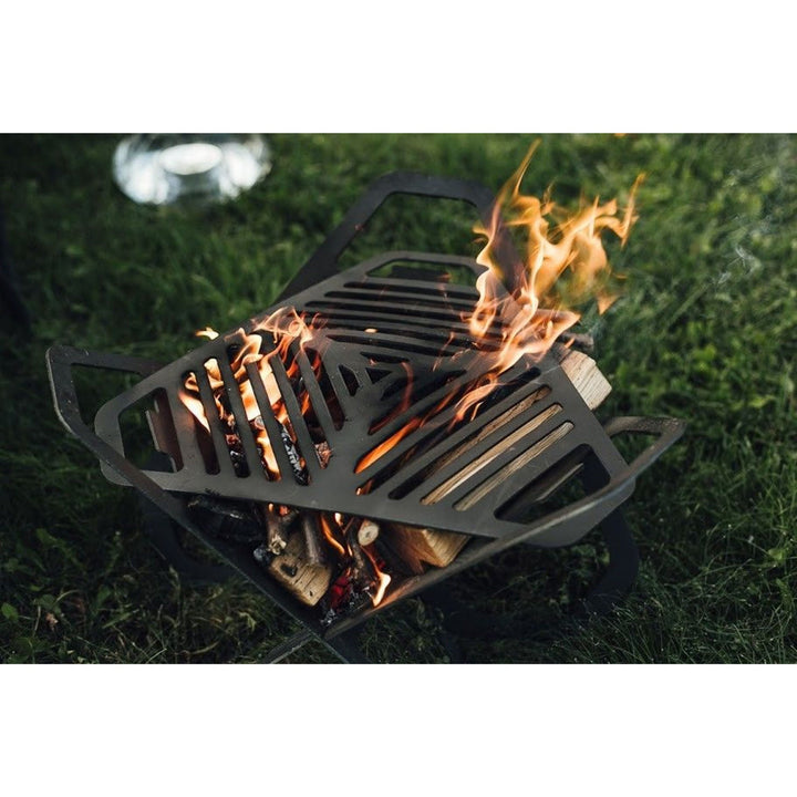 Steel Flat Pack Fire Pit, Outdoor Large BBQ, Basket Flat Pack, Collapsible Brazier Grill, Heavy Duty Fire Bowl,Fold Away Collapsible Camping