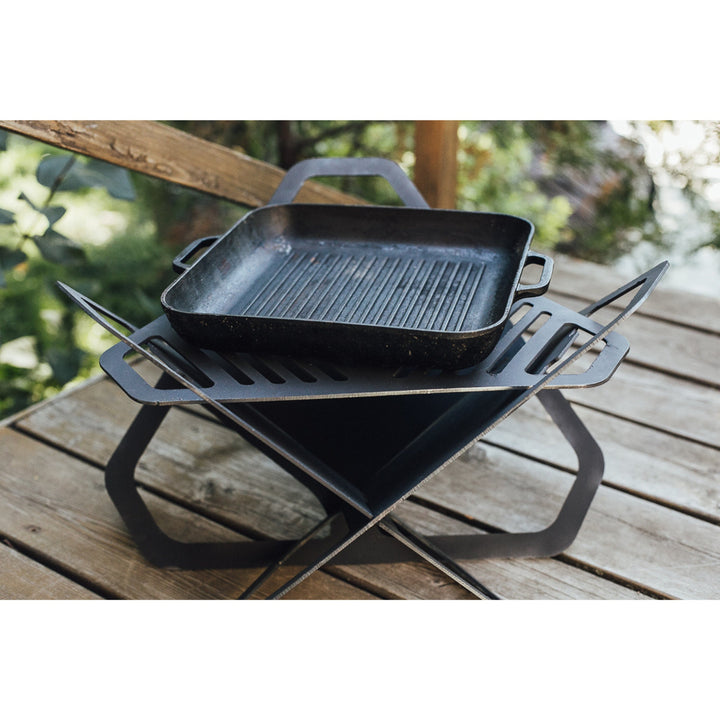 Steel Flat Pack Fire Pit, Outdoor Large BBQ, Basket Flat Pack, Collapsible Brazier Grill, Heavy Duty Fire Bowl,Fold Away Collapsible Camping