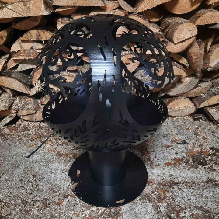 Trees Fire Pit Sphere 20", Personalized Design, Outdoor Globe Fire Place, Fire Bowl, Patio Sphere Fire Pits, Custom Gift For Him