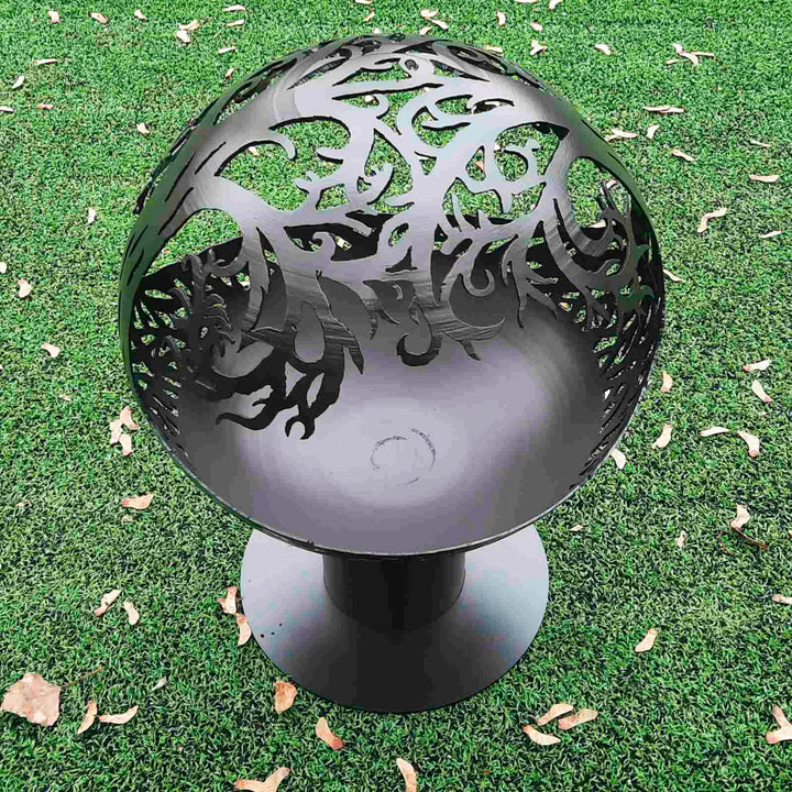 Trees Fire Pit Sphere 20", Personalized Design, Outdoor Globe Fire Place, Fire Bowl, Patio Sphere Fire Pits, Custom Gift For Him