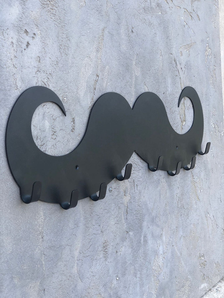 Mustache Wall-Mounted Coat Rack | Personalized Home Decor | Metal Wall Art For Entryway | Coat Racks | Wall Mounted Key Rack | Coat Hanger