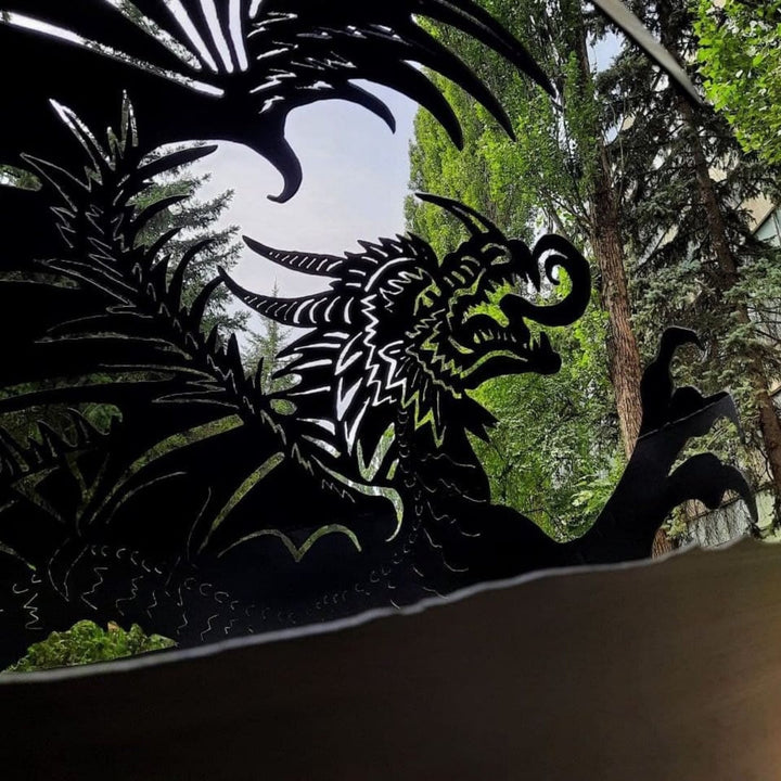 The Dragon Fire Pit Sphere 20", Custom Made Globe Fire Place, Outdoor Plasma Cut Fire Pit, Patio Fire Pits, Mythology Garden Fireball