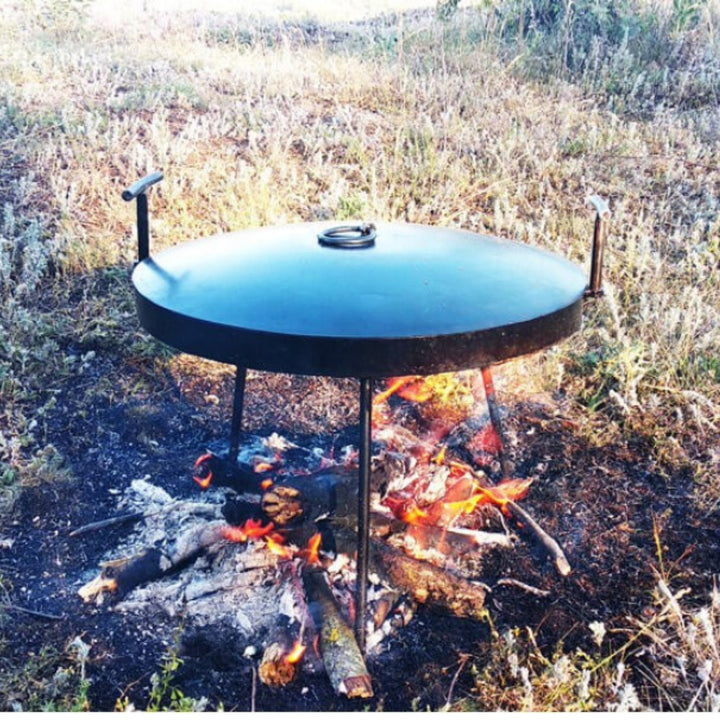 Personalized Camp Fire Skillet 28", Custom BBQ Wok, Cowboy Wok,  Carbon Steel Frying Pan, Heavy Duty Metal Wok, Plow Disc, Disco Cooking