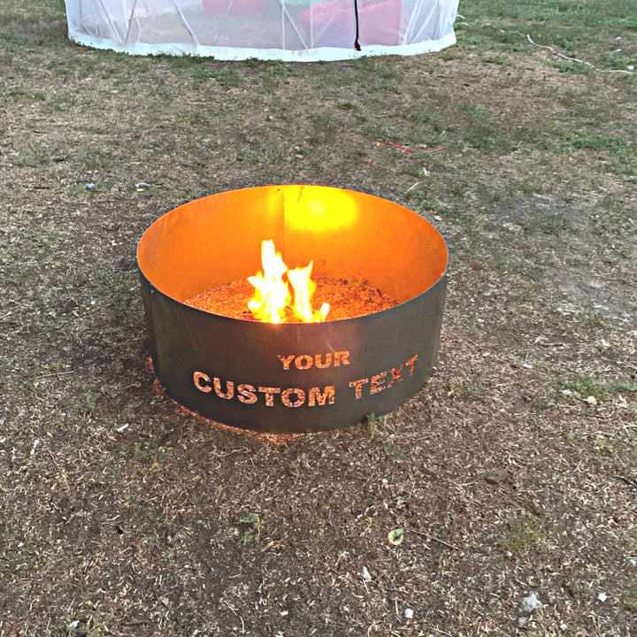 Personalized Heavy Duty Fire Ring, Custom Backyard Fire Ring, Outdoor Metal Fire Pit With Family Name, Steel Fire Pit, Gift For Him