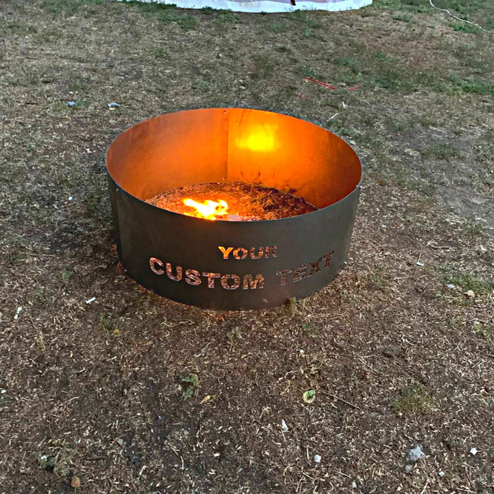 Personalized Heavy Duty Fire Ring, Custom Backyard Fire Ring, Outdoor Metal Fire Pit With Family Name, Steel Fire Pit, Gift For Him