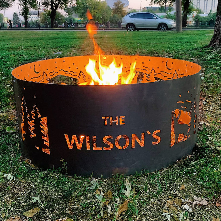 Personalized Heavy Duty Northwood Fire Ring, Custom Backyard Fire Ring, Outdoor Metal Fire Pit, Heavy Duty Deep Fire Pit, Steel Fire Pit