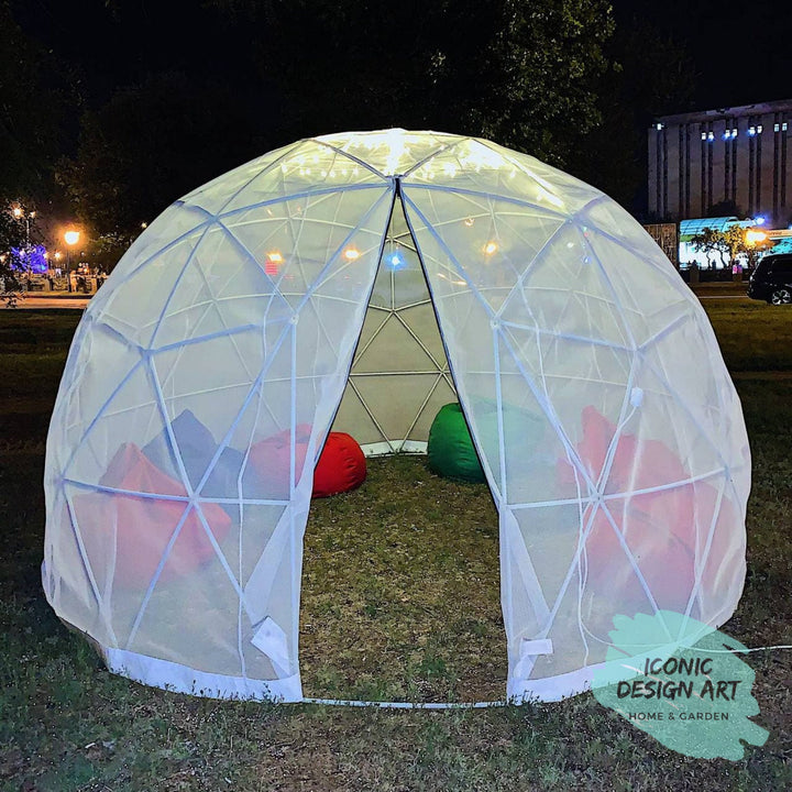 Garden Dome Tent 12 FT, Geodesic Dome Tent, Eco Geodesic Dome Kit, Full Transparent Waterproof Gazebo, Geo Dome, Bubble Tent