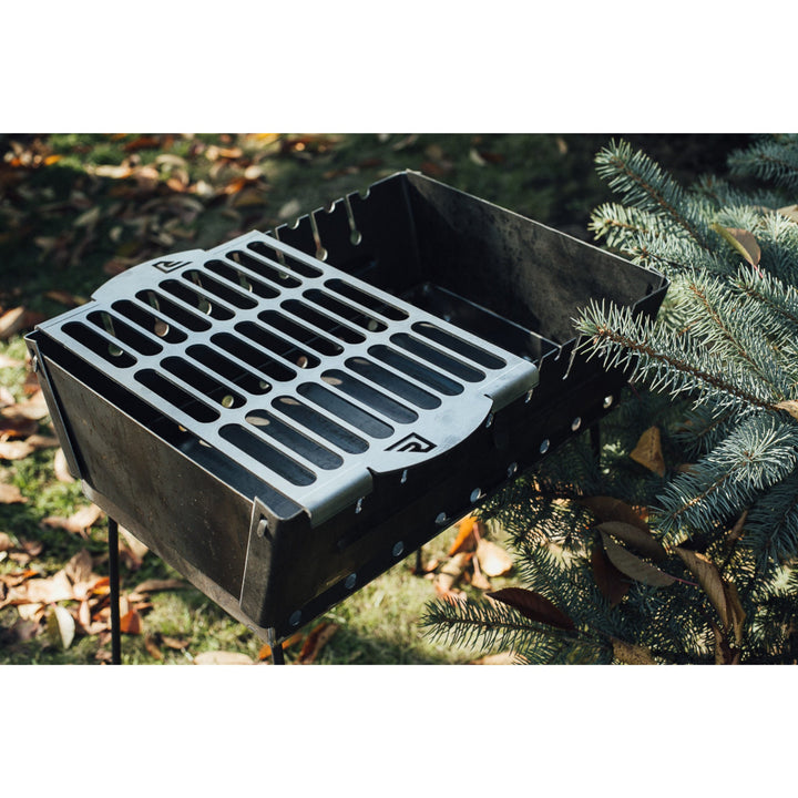 Stainless Steel Rectangular Grill Grate 14" x 10", Collapsible BBQ Grate, Cooking Grate With Legs, Brazier Grill Grate, Campfire Grill