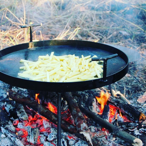 Custom Camp Fire Skillet 24", Personalized BBQ Wok, Cowboy Wok,  Carbon Steel Frying Pan, Heavy Duty Metal Wok, Plow Disc, Disco Cooking