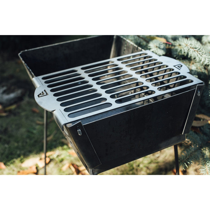 Stainless Steel Rectangular Grill Grate 14" x 10", Collapsible BBQ Grate, Cooking Grate With Legs, Brazier Grill Grate, Campfire Grill