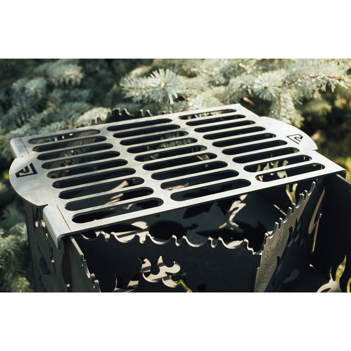 Stainless Steel Rectangular Grill Grate 14" x 10", Collapsible BBQ Grate, Cooking Grate With Legs, Brazier Grill Grate, Campfire Grill