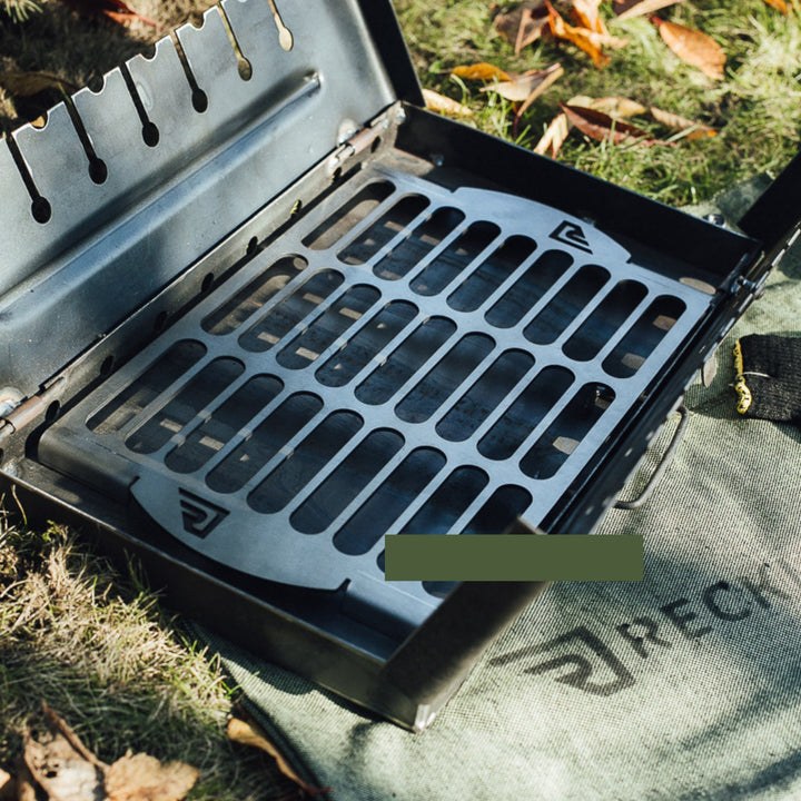 Stainless Steel Rectangular Grill Grate 14" x 10", Collapsible BBQ Grate, Cooking Grate With Legs, Brazier Grill Grate, Campfire Grill