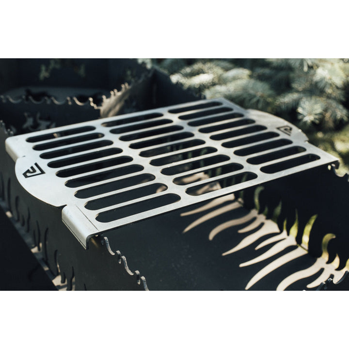 Stainless Steel Rectangular Grill Grate 14" x 10", Collapsible BBQ Grate, Cooking Grate With Legs, Brazier Grill Grate, Campfire Grill