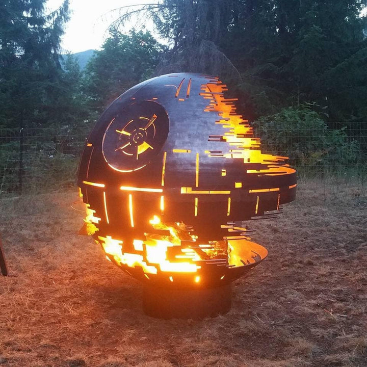 Spaceship Globe Fire Ball 20", Outdoor Art Fire Place, Steel Fire Pit, Spacecraft Globe Sphere, Outdoor Fireball, Anniversary Gift