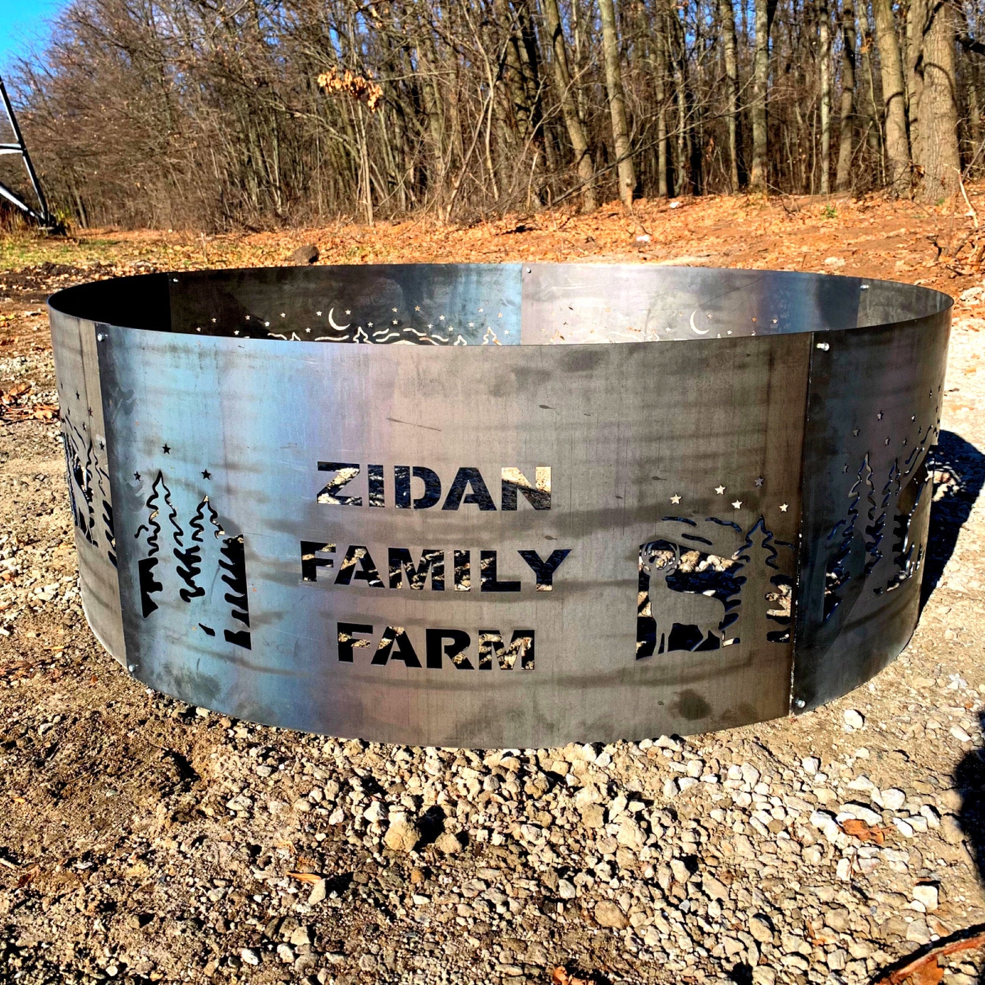 Custom Heavy Duty Fire Pit Ring | Personalized Backyard Fire Ring ...