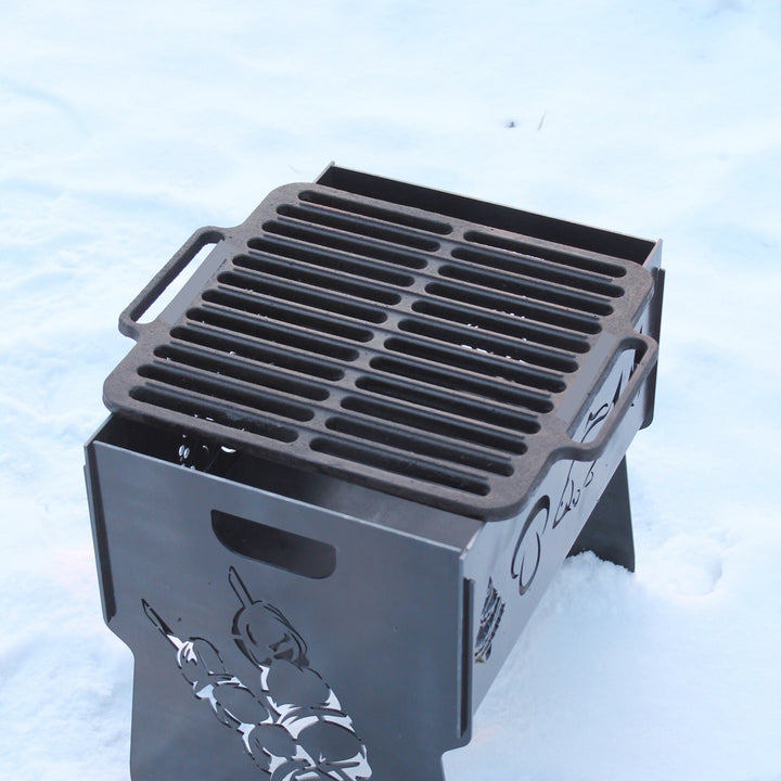 Rectangular Cast Iron Grill, Grate For Brazier, Fire Pit BBQ, Barbecue Mangal, Outdoor Patio, Camping Cooking, Wood Burning, Gift For Man