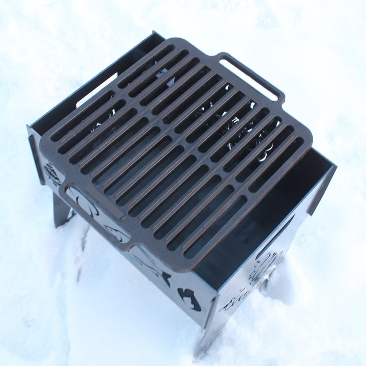 Rectangular Cast Iron Grill, Grate For Brazier, Fire Pit BBQ, Barbecue Mangal, Outdoor Patio, Camping Cooking, Wood Burning, Gift For Man