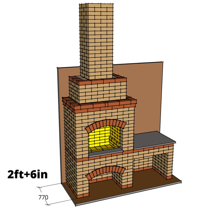 DIY BBQ With Table, Do It Yourself Fireplace Construction Plan, Outdoor Fire Pit, Stove With Table, Wood Burning Oven Plans, Outdoor Cooking