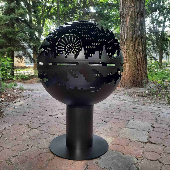 Running Horses Fire Pit Sphere, Personalized Fireball, Custom Art Fire Place, Outdoor Backyard Fire Ball, Patio Fire Pits, Gift For Him