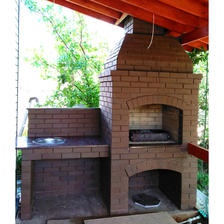 DIY BBQ With Grill Insert, Outdoor Fire Pits Construction Plan, Garden Fireplace, Stove With Table, Wood Burning Oven Plans, Outdoor Cooking