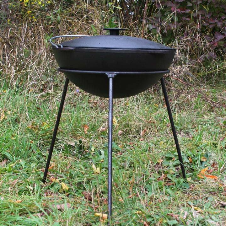 Stand for Camp BBQ Wok, Carbon Steel Cauldron Support, Stand for Fire Skillet, Cowboy Wok Coaster, Heavy Duty Metal Stand For Saj With Legs