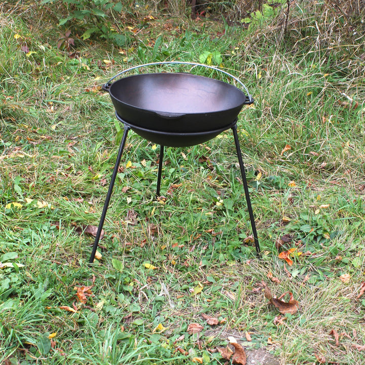 Stand for Camp BBQ Wok, Carbon Steel Cauldron Support, Stand for Fire Skillet, Cowboy Wok Coaster, Heavy Duty Metal Stand For Saj With Legs