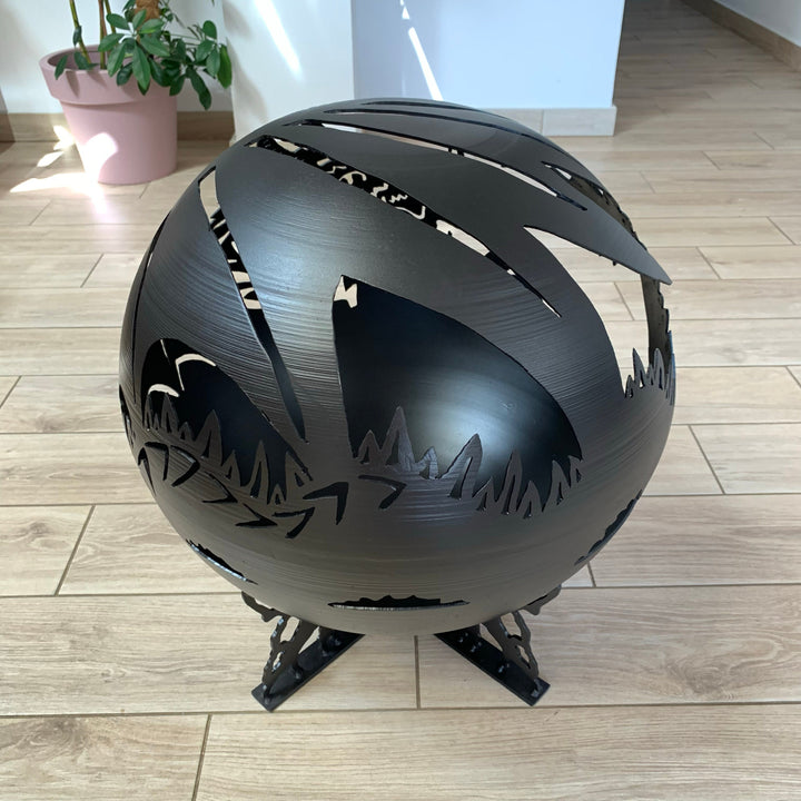 The Dragon Fire Pit Sphere 20", Custom Made Globe Fire Place, Outdoor Plasma Cut Fire Pit, Patio Fire Pits, Mythology Garden Fireball