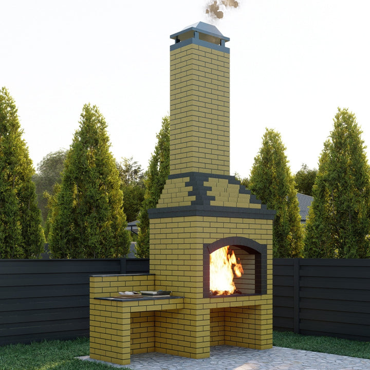 DIY BBQ With Grill Insert, Outdoor Fire Pits Construction Plan, Garden Fireplace, Stove With Table, Wood Burning Oven Plans, Outdoor Cooking