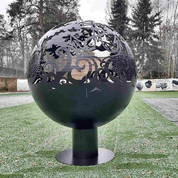 Ships Sphere Fire Place 20", Wild Fire Ball, Personalized Fire Pit Globe, Campfire Metal Art, Outdoor Decor, Camping Gift, Gift For Him