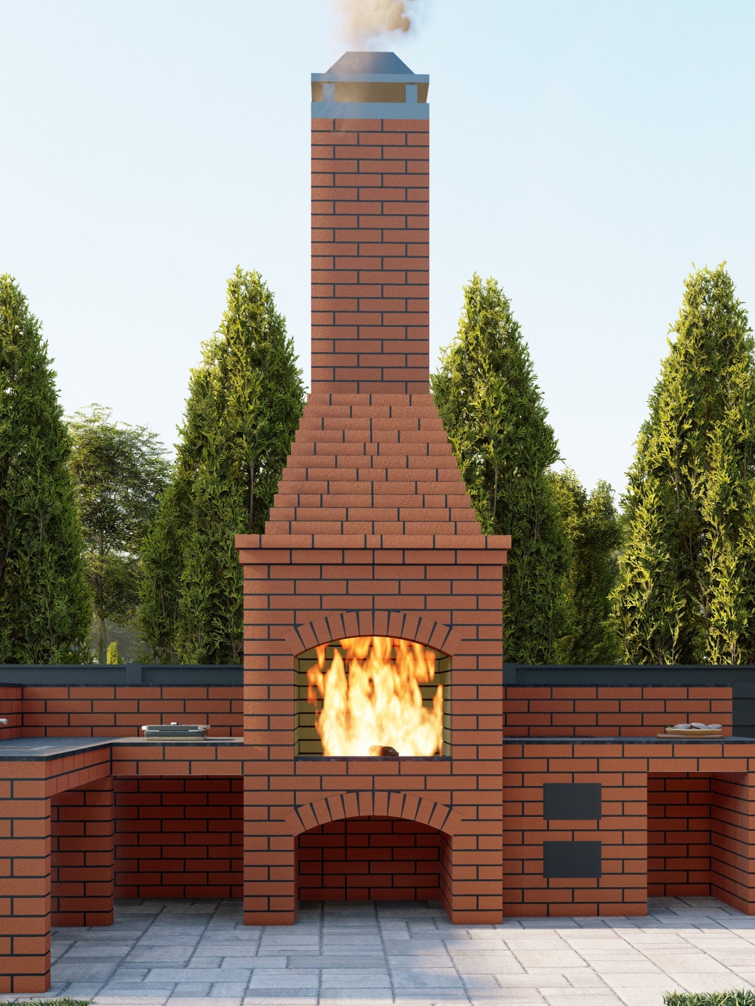 Brick bbq plans with chimney hotsell